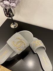 Kitlife Chanel Logo Woven Slippers Grey - 5