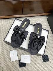 Kitlife Chanel 25 Bow-decorated Flat Slippers Black - 1