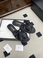 Kitlife Chanel 25 Bow-decorated Flat Slippers Black - 6