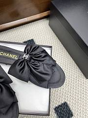 Kitlife Chanel 25 Bow-decorated Flat Slippers Black - 3