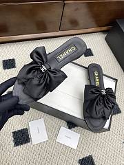 Kitlife Chanel 25 Bow-decorated Flat Slippers Black - 2