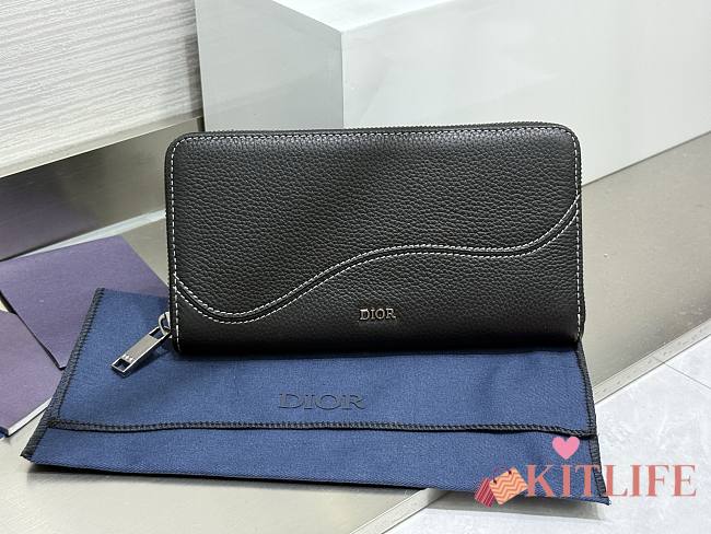 Kitlife Dior Long Zipper Wallet Black  2ESBC252YSE 19.8x11x2.5cm - 1