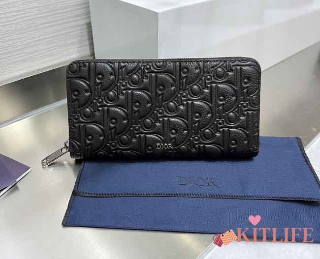 Kitlife Dior Gravity Long Zipper Wallet Black 19.8x11x2.5cm  - 1
