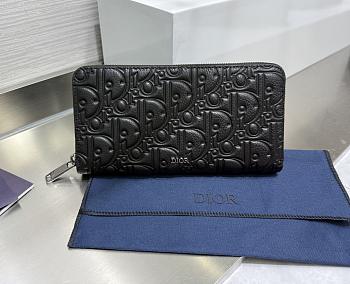 Kitlife Dior Gravity Long Zipper Wallet Black 19.8x11x2.5cm 