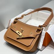 Kitlife Hermes Jypsiere Mini Bag Brown Swift Leather Gold Hardware 23x17x5cm - 6
