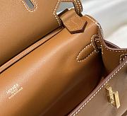 Kitlife Hermes Jypsiere Mini Bag Brown Swift Leather Gold Hardware 23x17x5cm - 4