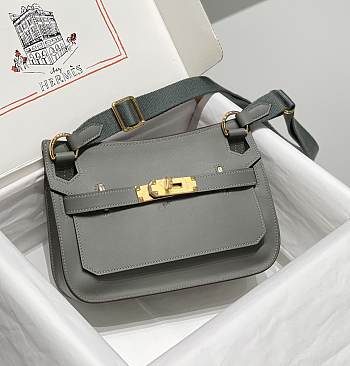 Kitlife Hermes Jypsiere Mini Bag Grey Swift Leather Gold Hardware 23x17x5cm