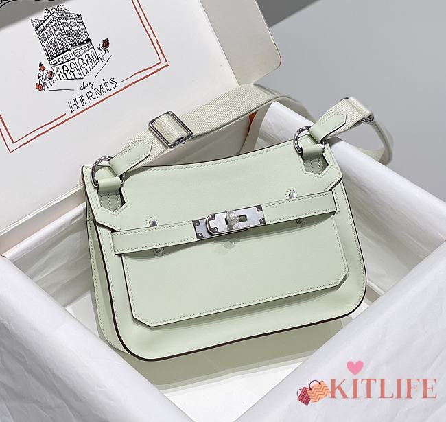 Kitlife Hermes Jypsiere Mini Bag Light Swift Leather Silver Hardware 23x17x5cm - 1
