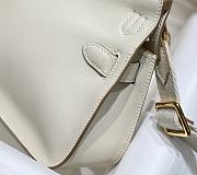 Kitlife Hermes Jypsiere Mini Bag White Swift Leather Gold / Silver Hardware 23x17x5cm - 5