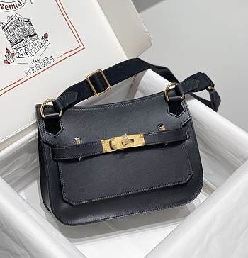 Kitlife Hermes Jypsiere Mini Bag Black Swift Leather Gold / Silver Hardware 23x17x5cm