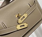 Kitlife Hermes Jypsiere Mini Bag Grey Swift Leather Gold / Silver Hardware 23x17x5cm - 3