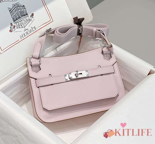 Kitlife Hermes Jypsiere Mini Bag Pink Swift Leather Silver Hardware 23x17x5cm - 1