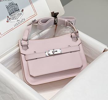 Kitlife Hermes Jypsiere Mini Bag Pink Swift Leather Silver Hardware 23x17x5cm