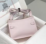 Kitlife Hermes Jypsiere Mini Bag Pink Swift Leather Silver Hardware 23x17x5cm - 6