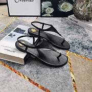 Kitlife Saint Laurent 2025 Logo Buckle Flat Sandals Black - 5