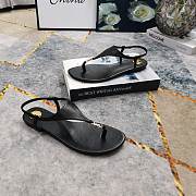 Kitlife Saint Laurent 2025 Logo Buckle Flat Sandals Black - 3