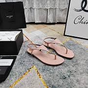 Kitlife Saint Laurent 2025 Logo Buckle Flat Sandals Pink - 6