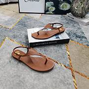 Kitlife Saint Laurent 2025 Logo Buckle Flat Sandals Brown - 5
