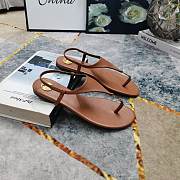 Kitlife Saint Laurent 2025 Logo Buckle Flat Sandals Brown - 6