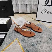 Kitlife Saint Laurent 2025 Logo Buckle Flat Sandals Brown - 3