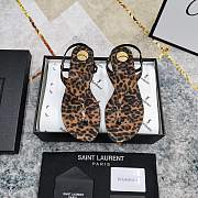 Kitlife Saint Laurent 2025 Logo Buckle Flat Sandals Leopard Printed - 1