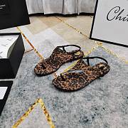 Kitlife Saint Laurent 2025 Logo Buckle Flat Sandals Leopard Printed - 4