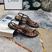 Kitlife Saint Laurent 2025 Logo Buckle Flat Sandals Leopard Printed - 5
