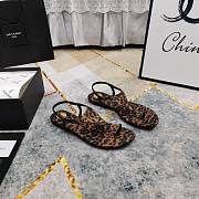 Kitlife Saint Laurent 2025 Logo Buckle Flat Sandals Leopard Printed - 6