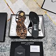 Kitlife Saint Laurent 2025 Logo Buckle Flat Sandals Leopard Printed - 2