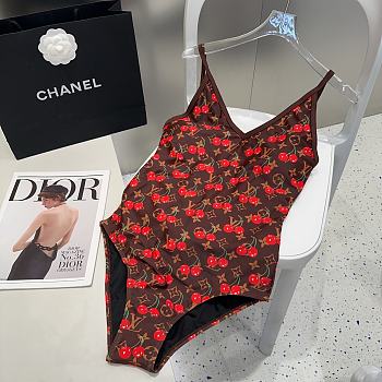 Kitlife Louis Vuitton Cherry Brown Swimsuit
