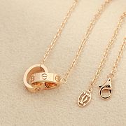 Kitlife Cartier Double Ring Non-diamond Necklace in Gold / Silver / Rose Gold - 2