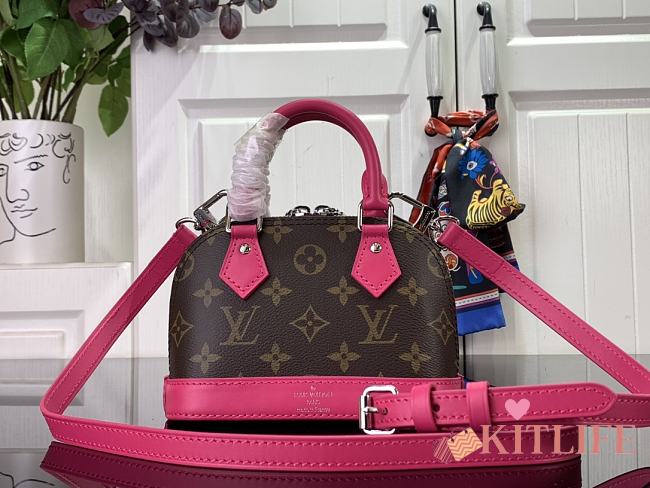 Kitlife Louis Vuitton Nano Alma Bag Brown and Pink M82717 18x12x8cm - 1