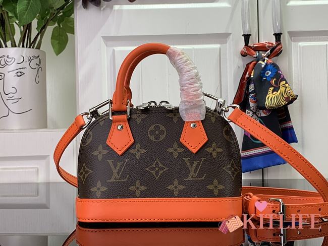 Kitlife Louis Vuitton Nano Alma Bag Brown and Orange M82717 18x12x8cm - 1