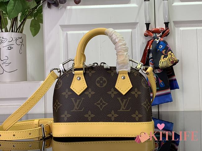 Kitlife Louis Vuitton Nano Alma Bag Brown and Yellow M82717 18x12x8cm - 1