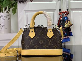 Kitlife Louis Vuitton Nano Alma Bag Brown and Yellow M82717 18x12x8cm