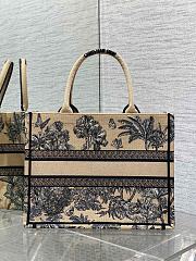 Kitlife Dior Beige and Black Palms Jouy Embroidery Medium Book Tote 36x27.5x16.5cm - 6
