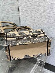 Kitlife Dior Beige and Black Palms Jouy Embroidery Medium Book Tote 36x27.5x16.5cm - 5