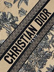 Kitlife Dior Beige and Black Palms Jouy Embroidery Medium Book Tote 36x27.5x16.5cm - 4