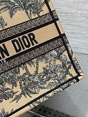 Kitlife Dior Beige and Black Palms Jouy Embroidery Medium Book Tote 36x27.5x16.5cm - 2