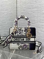 Kitlife Dior Lady Pivoine Embroidery In Multicolor Bag 24x11x20cm - 1