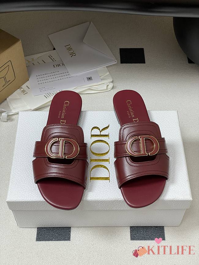 Kitlife Dior 30 Montaigne Slides Burgundy - 1