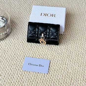 Kitlife Dior My Dior Glycine Wallet Black Cannage Lambskin 11x7.5x2.5cm