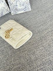Kitlife Dior My Dior Glycine Wallet White Cannage Lambskin 11x7.5x2.5cm - 5