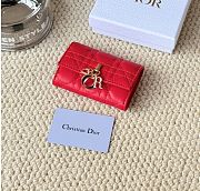 Kitlife Dior My Dior Glycine Wallet Red Cannage Lambskin 11x7.5x2.5cm - 6
