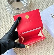 Kitlife Dior My Dior Glycine Wallet Red Cannage Lambskin 11x7.5x2.5cm - 3