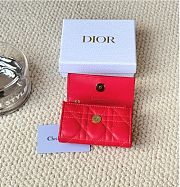 Kitlife Dior My Dior Glycine Wallet Red Cannage Lambskin 11x7.5x2.5cm - 2