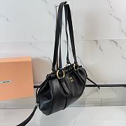 Kitlife Miu Miu Cognac Joie Nappa Leather Bag Black 5BG306 32x16x10.5cm - 5