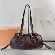 Kitlife Miu Miu Cognac Joie Nappa Leather Bag Dark Brown 5BG306 32x16x10.5cm - 4