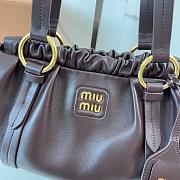 Kitlife Miu Miu Cognac Joie Nappa Leather Bag Dark Brown 5BG306 32x16x10.5cm - 3