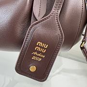 Kitlife Miu Miu Cognac Joie Nappa Leather Bag Dark Brown 5BG306 32x16x10.5cm - 2